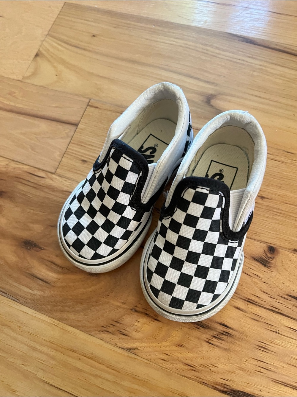 Vans Kids Checkerboard Slip-On Sneakers - Black & White
